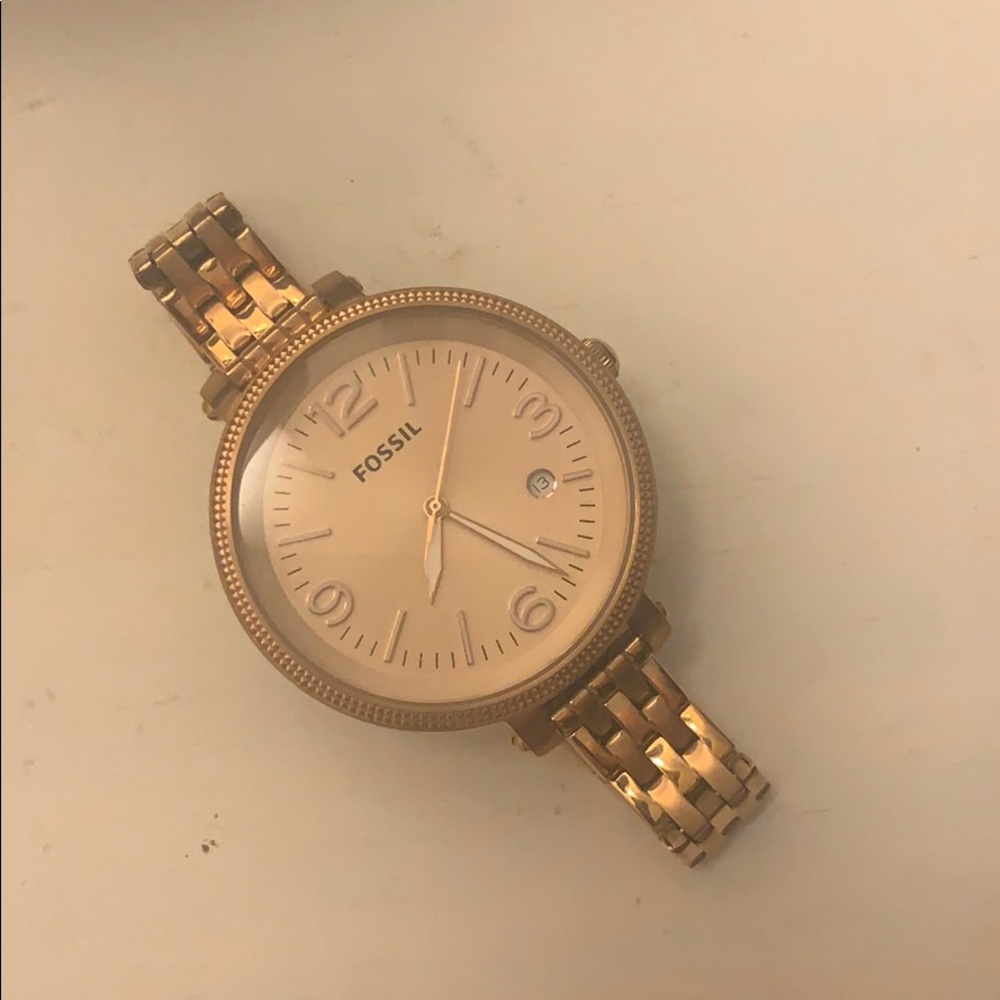 Rose Gold Fossil Watch